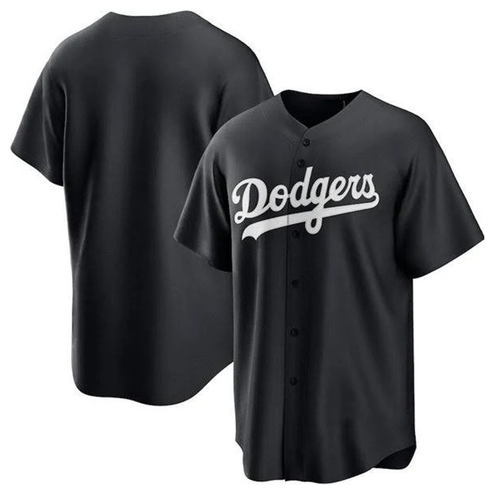 Johmsee LA.Dodgers Blank Player Black Pitch Fashion T-shirt Stitched Jerseys