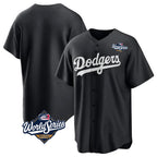 Johmsee LA.Dodgers Blank Player Black Pitch Fashion World Series T-shirt Stitched Jerseys