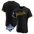 Johmsee LA.Dodgers Blank Player Black Snake Skin City Limited Elite Home World Series Meet Stitched Jerseys