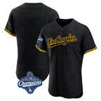 Johmsee LA.Dodgers Blank Player Black Snake Skin City Limited Elite Home World Series Meet Stitched Jerseys