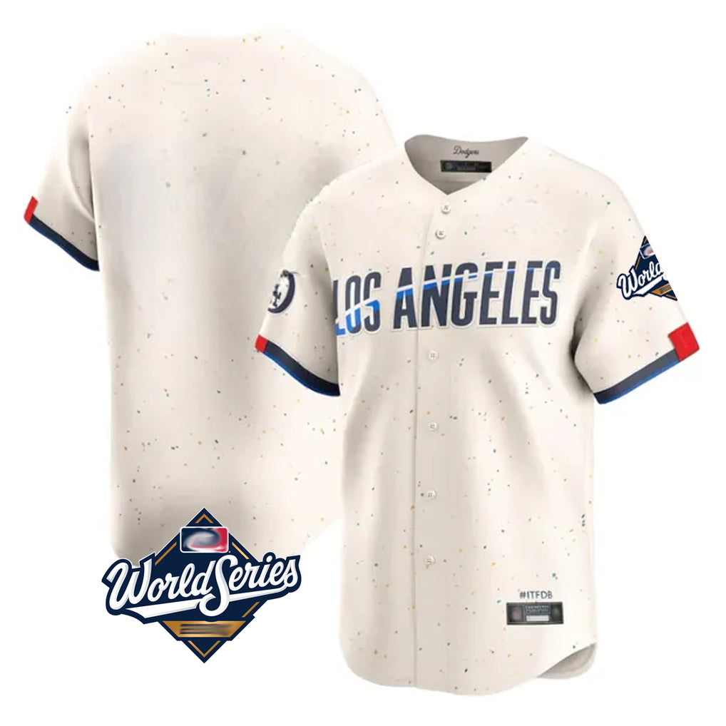 Johmsee LA.Dodgers Blank Player Cream City Connect Limited Home World Series Stitched Jerseys