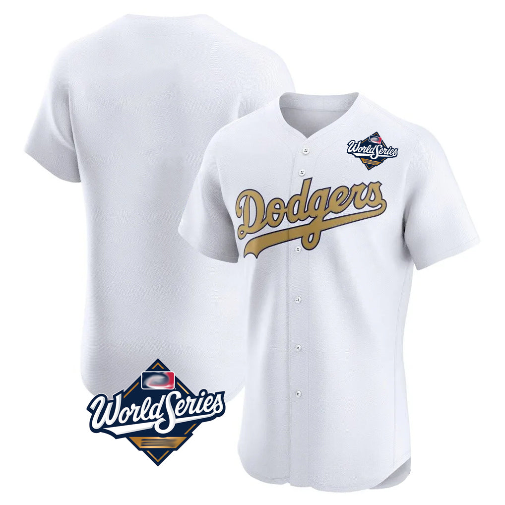 Johmsee LA.Dodgers Blank Player Gold Limited Elite Home World Series Stitched Jerseys
