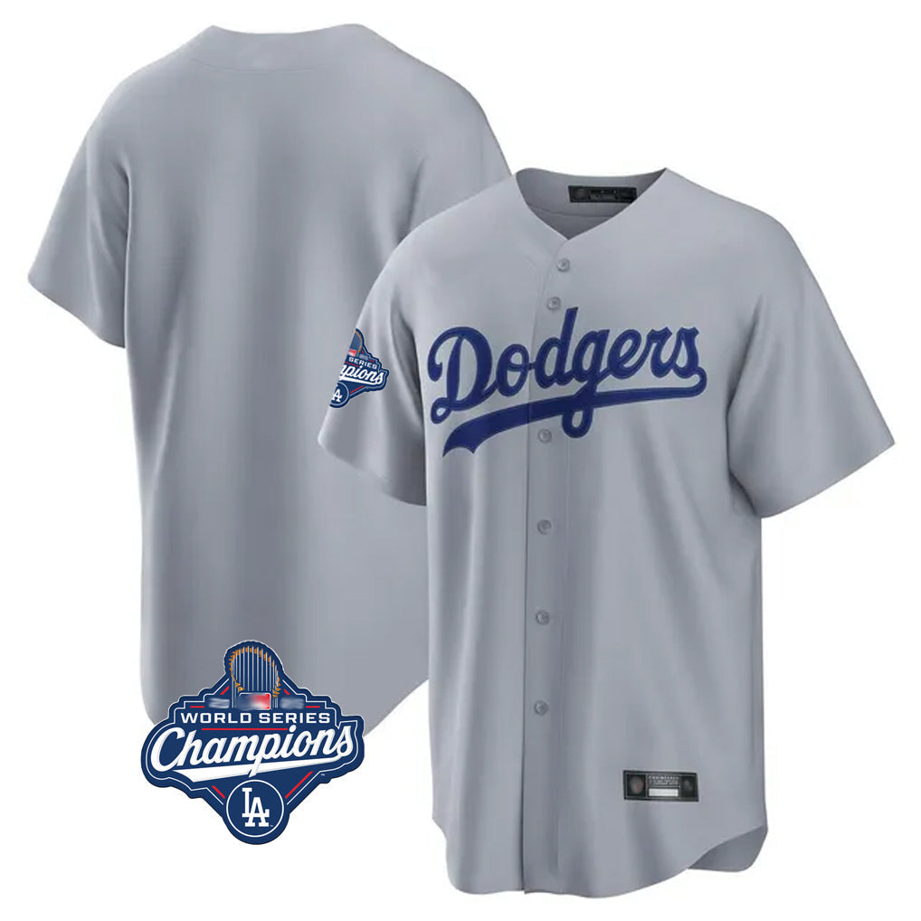 Johmsee LA.Dodgers Blank Player Gray Game Home World Series Meet Stitched Jerseys