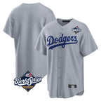 Johmsee LA.Dodgers Blank Player Gray Game Home World Series Stitched Jerseys