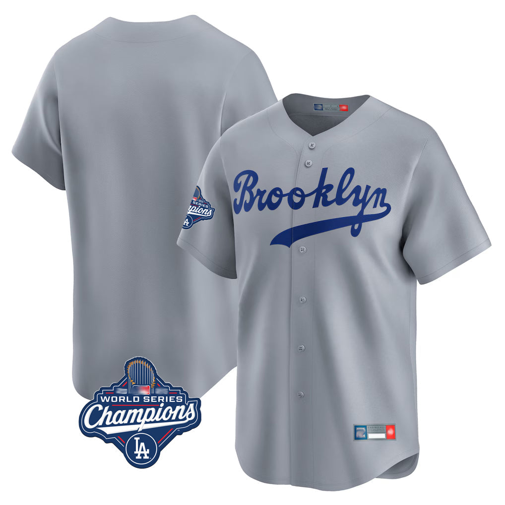 Johmsee LA.Dodgers Blank Player Gray Game Limited Home World Series Meet Stitched Jerseys