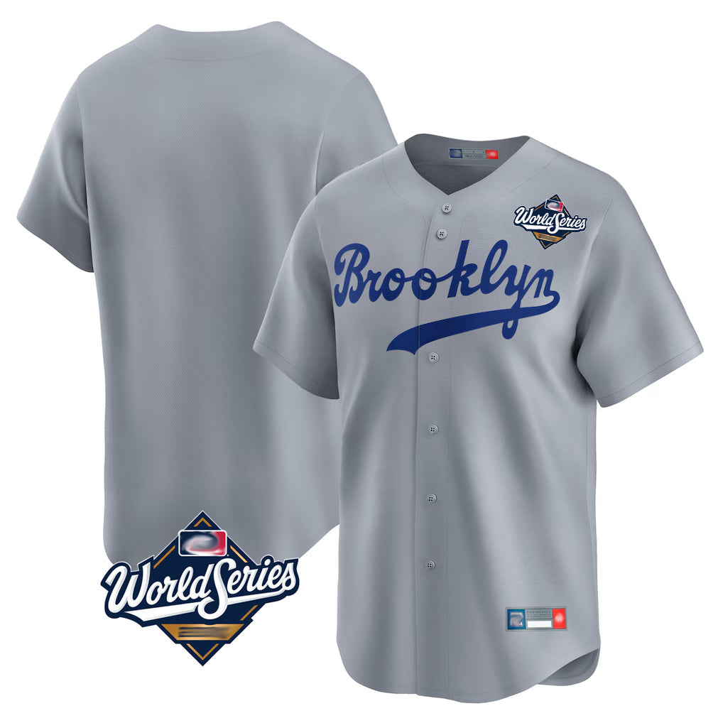 Johmsee LA.Dodgers Blank Player Gray Game Limited Home World Series Stitched Jerseys