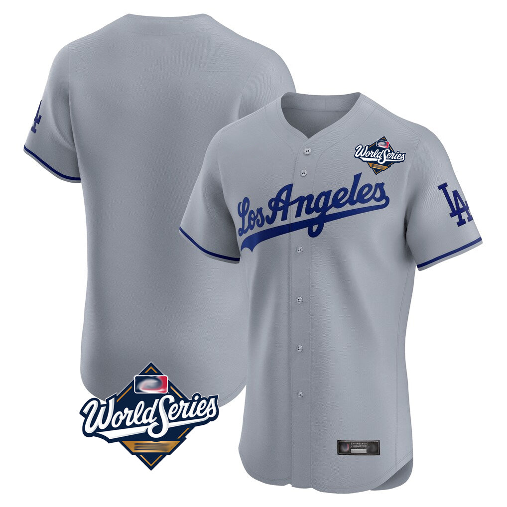 Johmsee LA.Dodgers Blank Player Gray Limited Elite Home World Series Stitched Jerseys