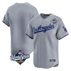 Johmsee LA.Dodgers Blank Player Gray Limited Game World Series Stitched Jerseys
