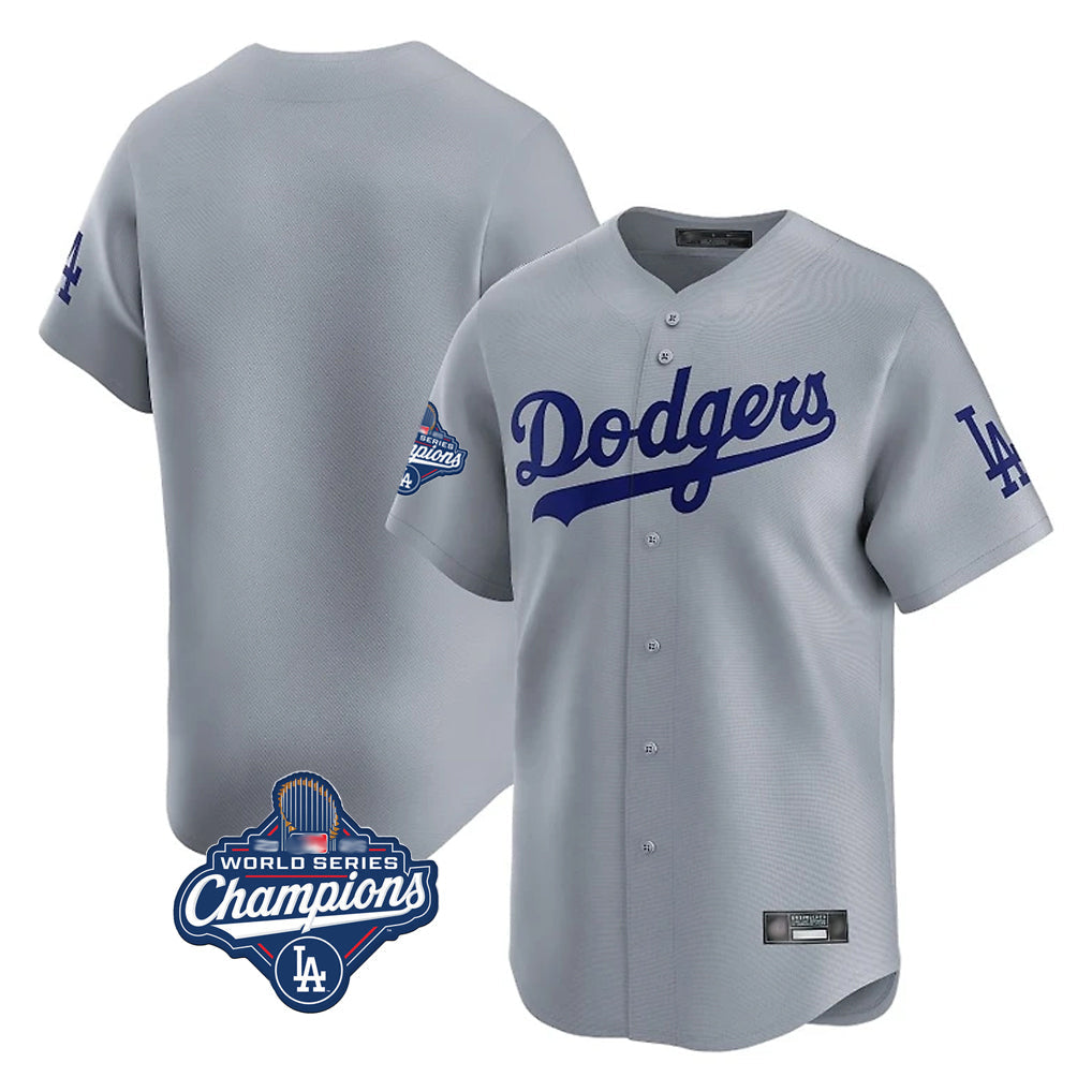 Johmsee LA.Dodgers Blank Player Gray Limited Home World Series Meet Stitched Jerseys