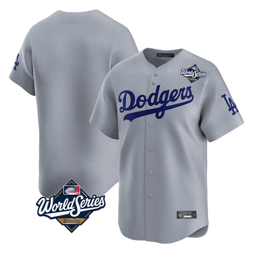 Johmsee LA.Dodgers Player Gray Limited Home World Series Stitched Jerseys