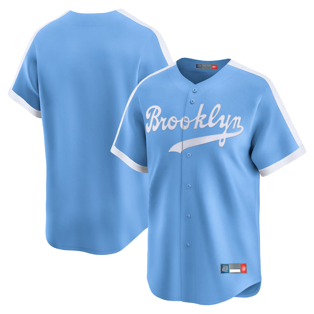 Johmsee LA.Dodgers Blank Player Light Blue Cooperstown Collection Limited Stitched Jerseys