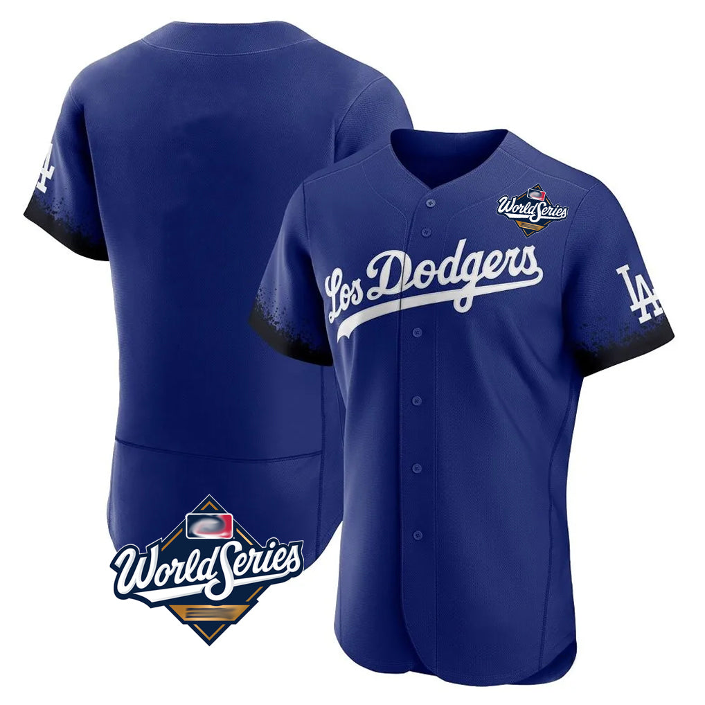 Johmsee LA.Dodgers Blank Player Royal City Connect Elite Home World Series Stitched Jerseys