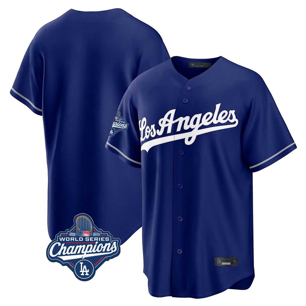 Johmsee LA.Dodgers Blank Player Royal Game World Series Meet Stitched Jerseys