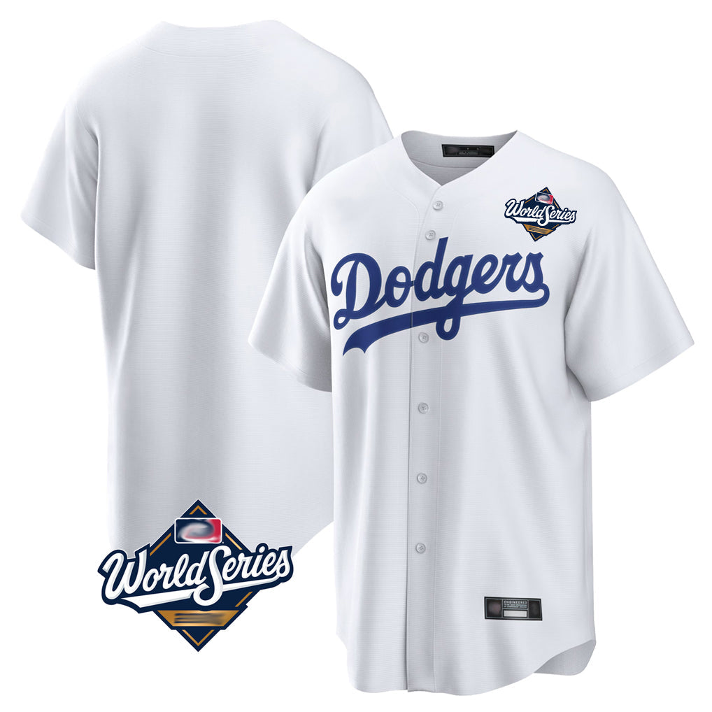 Johmsee LA.Dodgers Blank Player White Game Home World Series Stitched Jerseys