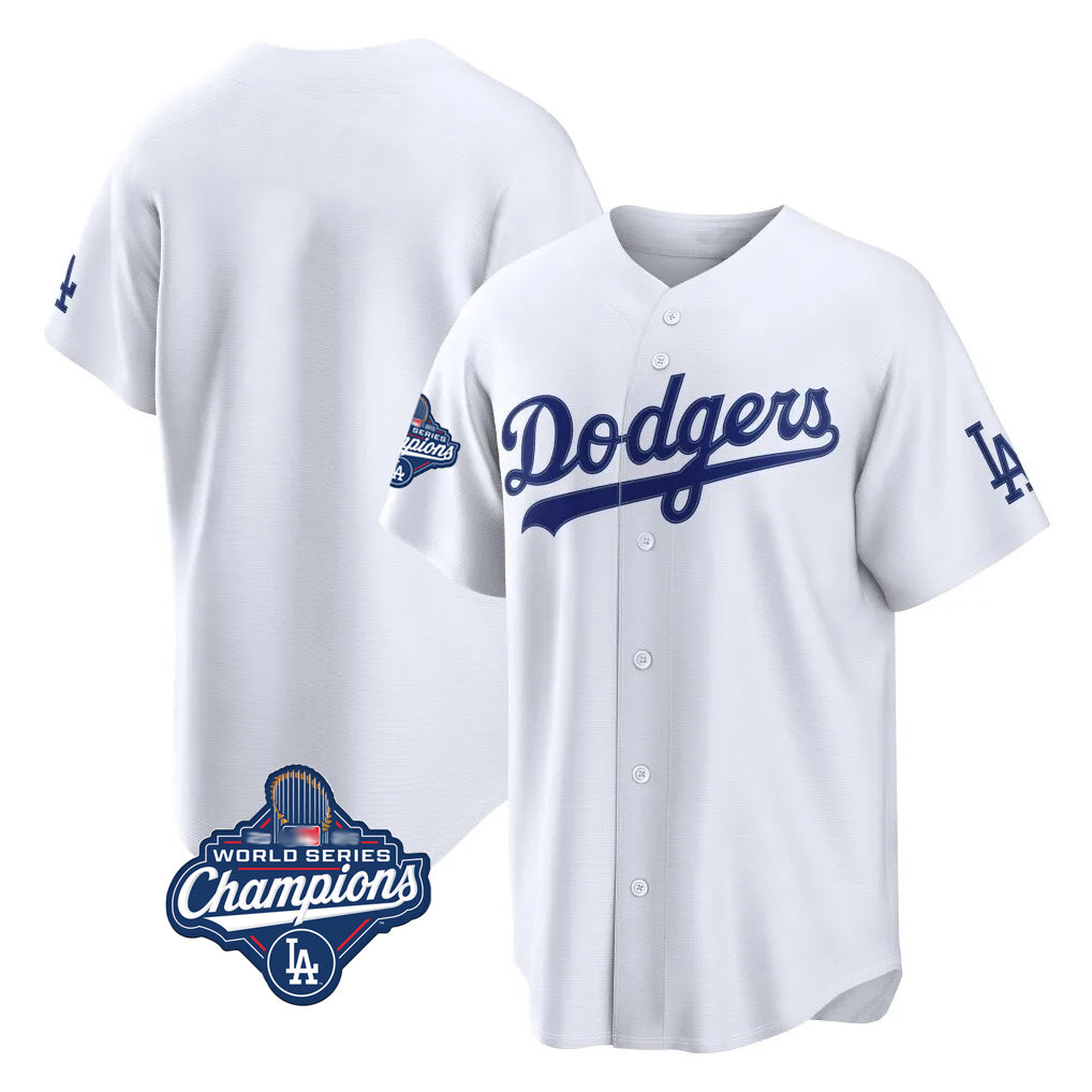 Johmsee LA.Dodgers Blank Player White Home Game World Series Meet Stitched Jerseys