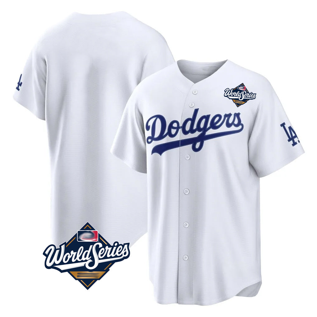 Johmsee LA.Dodgers Blank Player White Home Game World Series Stitched Jerseys