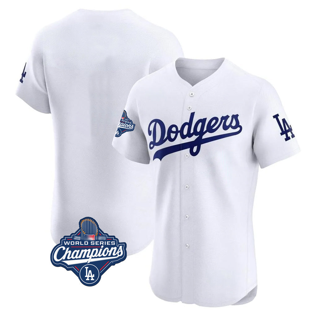 Johmsee LA.Dodgers Blank Player White Limited Elite Home World Series Meet Stitched Jerseys