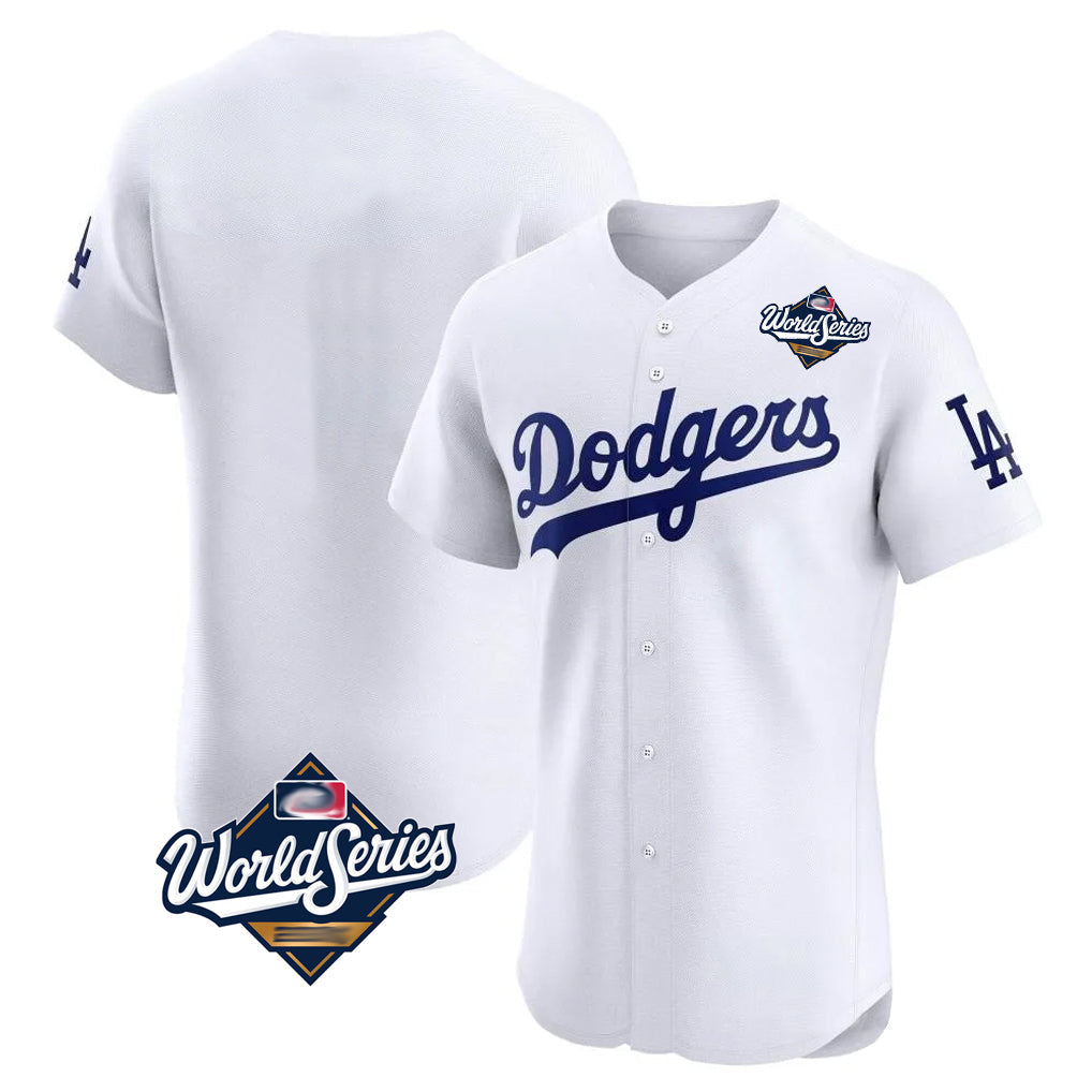 Johmsee LA.Dodgers Blank Player White Limited Elite Home World Series Stitched Jerseys