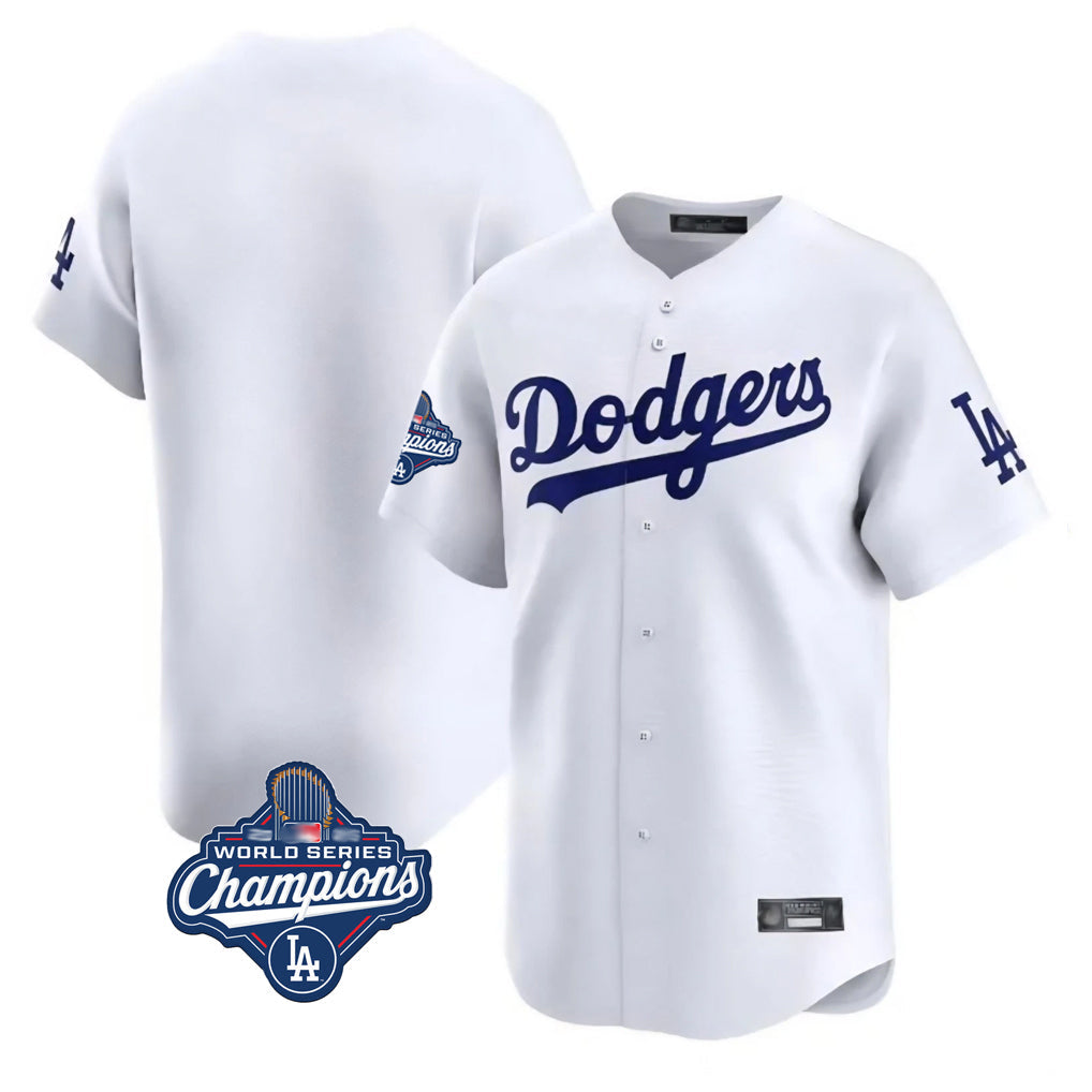 Johmsee LA.Dodgers Blank Player White Limited Home World Series Meet Stitched Jerseys