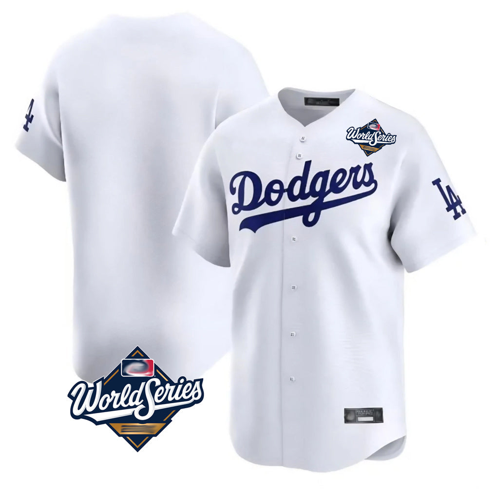 Johmsee LA.Dodgers Blank Player White Limited Home World Series Stitched Jerseys