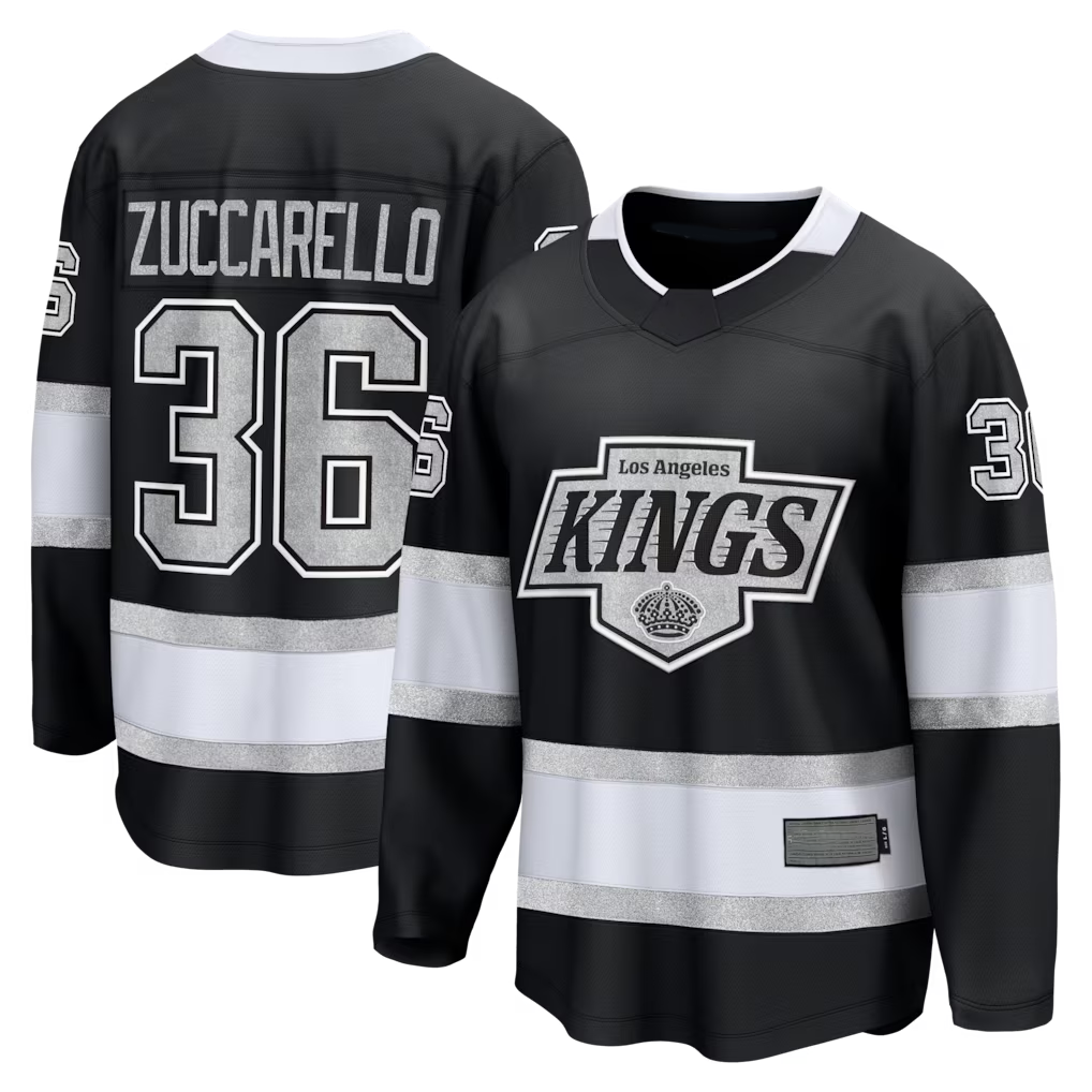 Johmsee LA.Kings #36 Mats Zuccarello Black Home Breakaway Jerseys