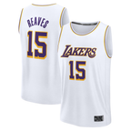 Johmsee LA.Lakers #15 Austin Reaves White Fast Break Replica Player Stitched Jerseys - Association Edition
