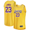 Johmsee LA.Lakers #23 LeBron James Gold Big & Tall Fast Break Player Stitched Jerseys - Icon Edition