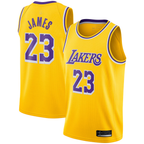 Johmsee LA.Lakers #23 LeBron James Gold Swingman Player Stitched Jerseyss - Icon Edition
