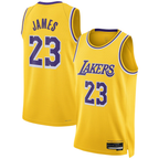 Johmsee LA.Lakers #23 LeBron James Gold Swingman Stitched Jerseys - Icon Edition