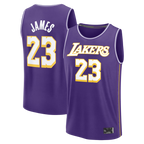 Johmsee LA.Lakers #23 LeBron James Purple Fast Break Stitched Jerseys - Statement Edition