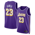 Johmsee LA.Lakers #23 LeBron James Purple Swingman Stitched Jerseys - Statement Edition