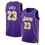 Johmsee LA.Lakers #23 LeBron James Purple Swingman Stitched Jerseys - Statement Edition