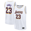 Johmsee LA.Lakers #23 LeBron James White Fast Break Replica Player Stitched Jerseys - Association Edition