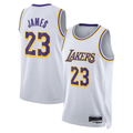 Johmsee LA.Lakers #23 LeBron James White Swingman Stitched Jerseys - Association Edition