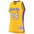 Johmsee LA.Lakers #24 Kobe Bryant Gold Hardwood Classics 2008-2009 Authentic Stitched Jerseys By Mitchell & Ness