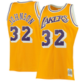 Johmsee LA.Lakers #32 Magic Johnson Mitchell & Ness Gold 1984-1985 Hardwood Classics Swingman Jerseys