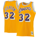 Johmsee LA.Lakers #32 Magic Johnson Mitchell & Ness Gold 1984-1985 Hardwood Classics Swingman Jerseys