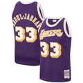 Johmsee LA.Lakers #33 Kareem Abdul-Jabbar Mitchell & Ness Purple Hardwood Classics Swingman Jerseys