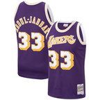 Johmsee LA.Lakers #33 Kareem Abdul-Jabbar Mitchell & Ness Purple Hardwood Classics Swingman Jerseys