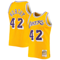 Johmsee LA.Lakers #42 James Worthy Mitchell & Ness Gold 1984-1985 Hardwood Classics Swingman Stitched Jerseys
