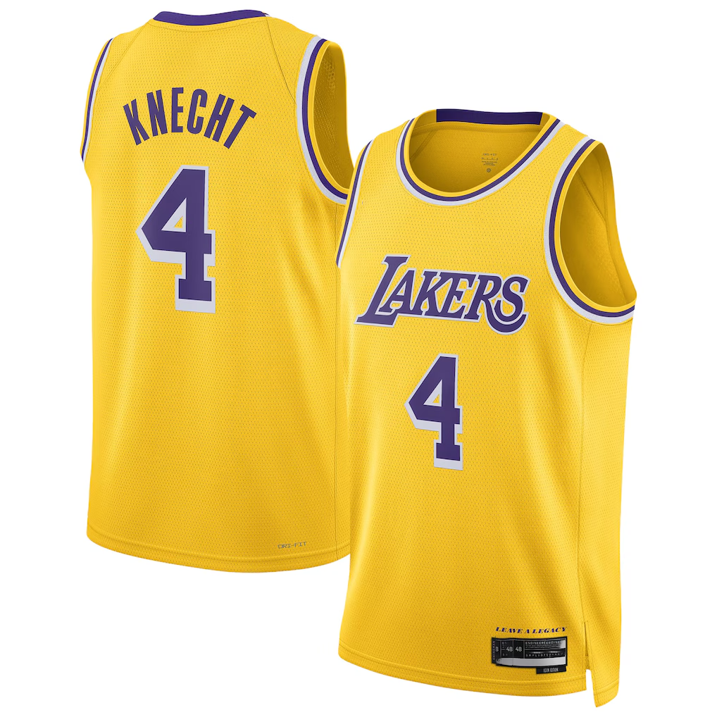 Johmsee LA.Lakers #4 Dalton Knecht Gold Swingman Stitched Jerseys