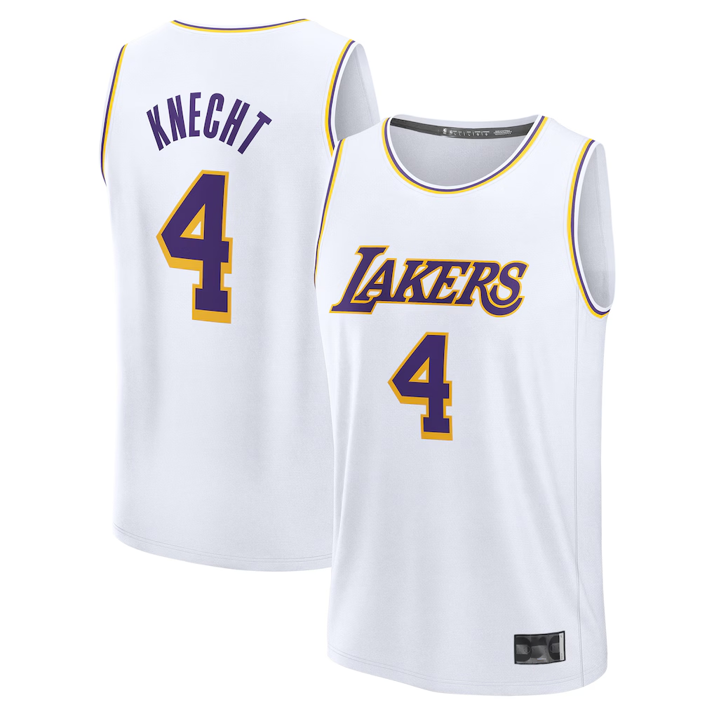 Johmsee LA.Lakers #4 Dalton Knecht White Fast Break Replica Player Stitched Jerseys - Association Edition