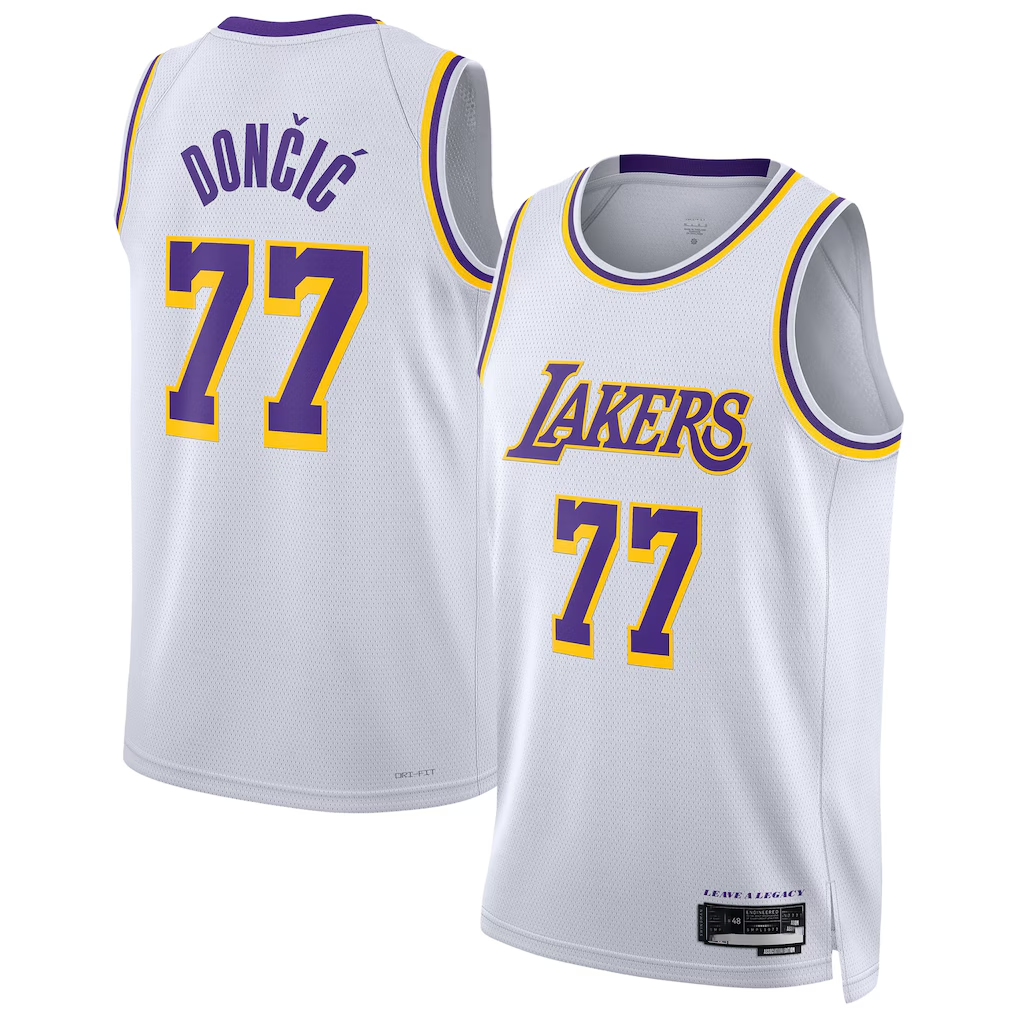 Johmsee LA.Lakers #77 Luka Don?i? White Swingman Stitched Jerseys - Association Edition