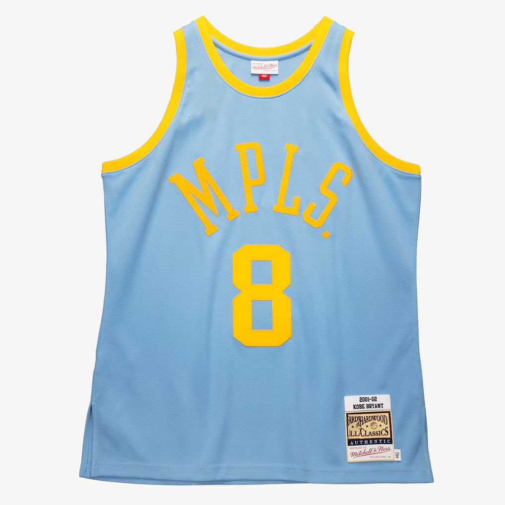 Johmsee LA.Lakers #8 Kobe Bryant Mitchell & Ness Powder Blue 2001-2002 Hardwood Classics Authentic Player Stitched Jerseys