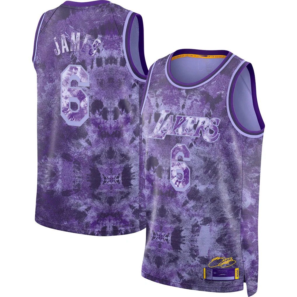 Johmsee LA.Lakers #8 LeBron James Purple Select Series Swingman Stitched Jerseys