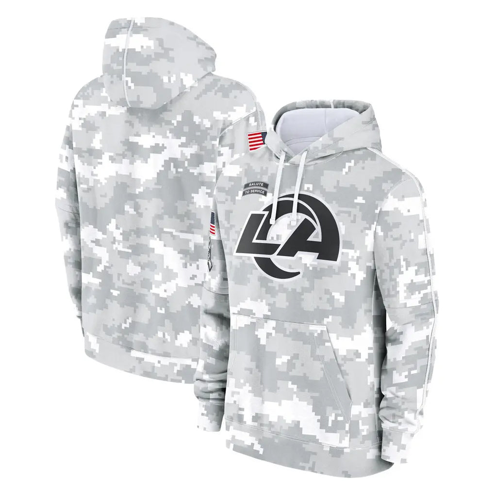 Johmsee LA.Rams Arctic Camo Salute to Service Hoodies Limited Game Blank Player Stitched Jerseys