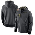 Johmsee LA.Rams Gray Pullover Hoodie Limited Game Blank Player Stitched Jerseys