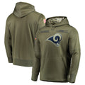 Johmsee LA.Rams Olive Salute to Service Pullover Hoodies Home Game Blank Player Stitched Jerseys