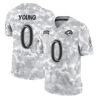 Johmsee LA.Rams #0 Byron Young Player Arctic Camo Salute To Service Limited Game Stitched Jerseys
