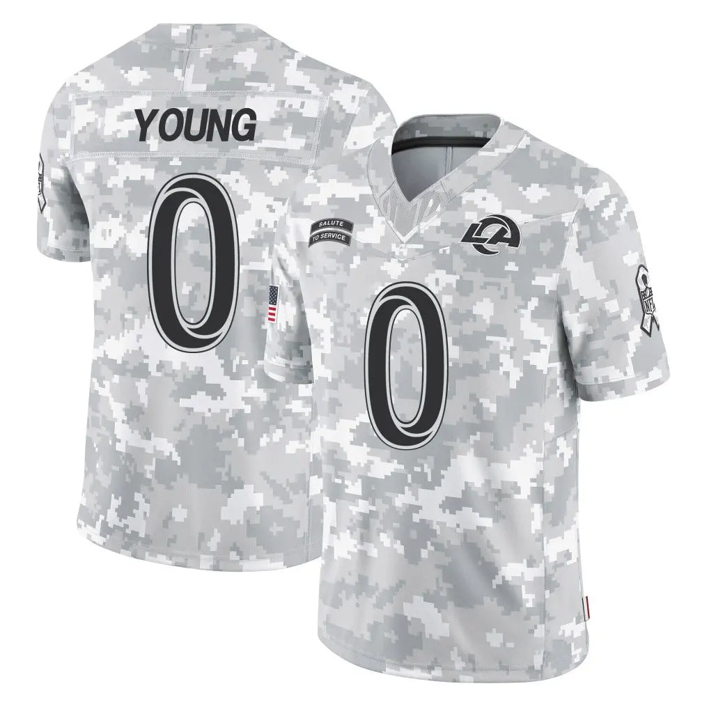 Johmsee LA.Rams #0 Byron Young Player Arctic Camo Salute To Service Limited Game Stitched Jerseys